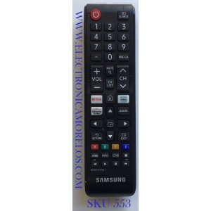 CONTROL REMOTO ORIGINAL NUEVO PARA SMART TV SAMSUNG / BN59-01315J / BN63-09299A / MODELO UN65TU7000FXZA